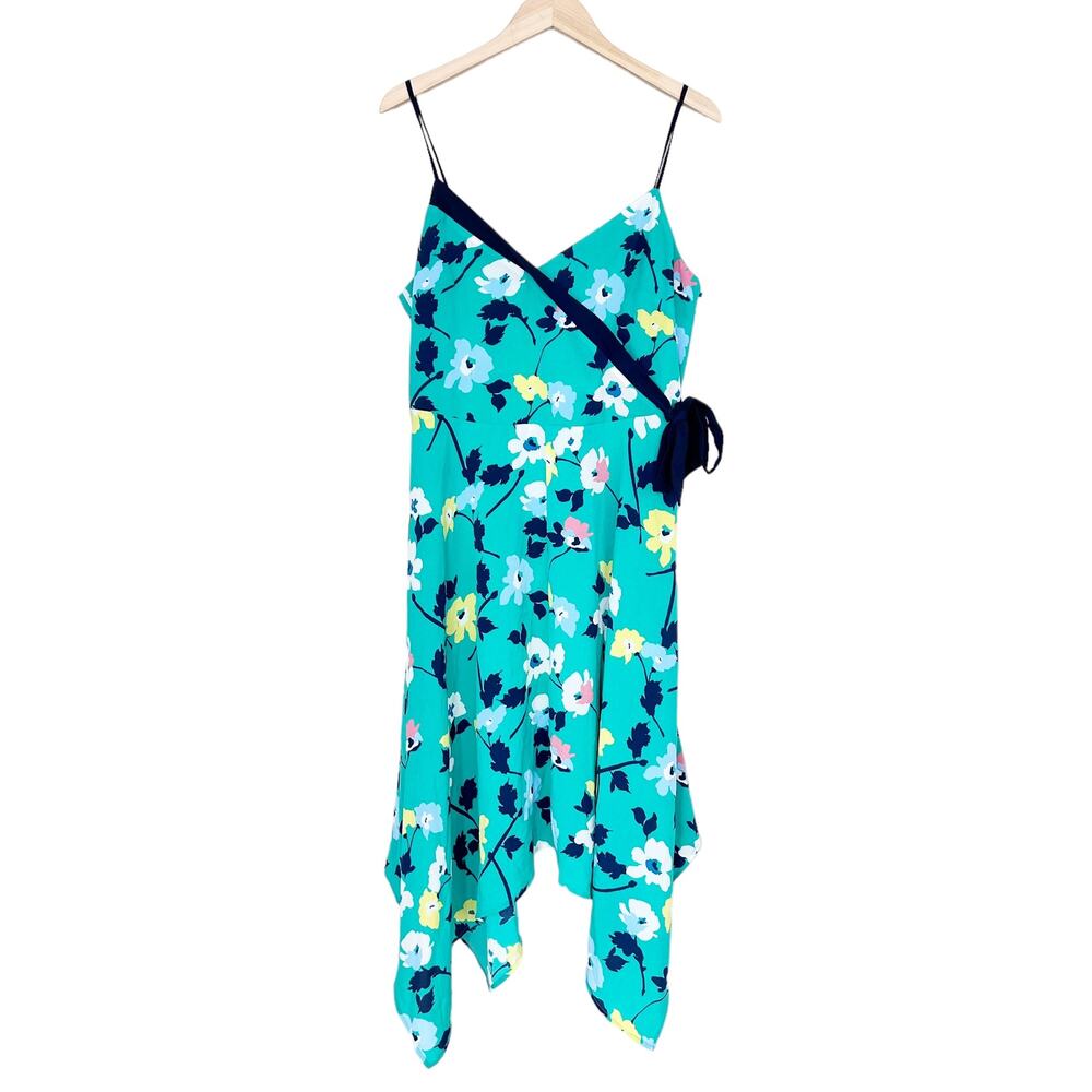 Banana Republic Green Floral Assymetrical Dress Sz 14